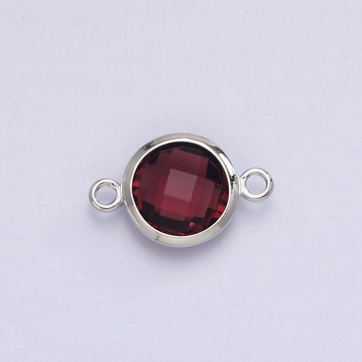 Silver Birthstone CZ Connector Link Connector for Bracelet Necklace School Colors Stone Finding G-754~G-764
