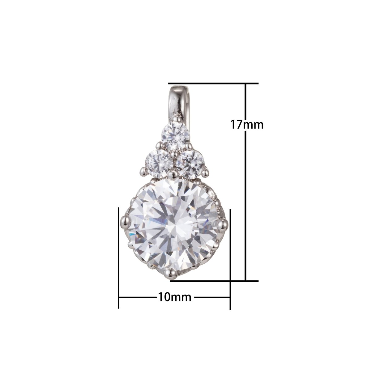 Silver Crystal Gold Filled Round Pendants I-921