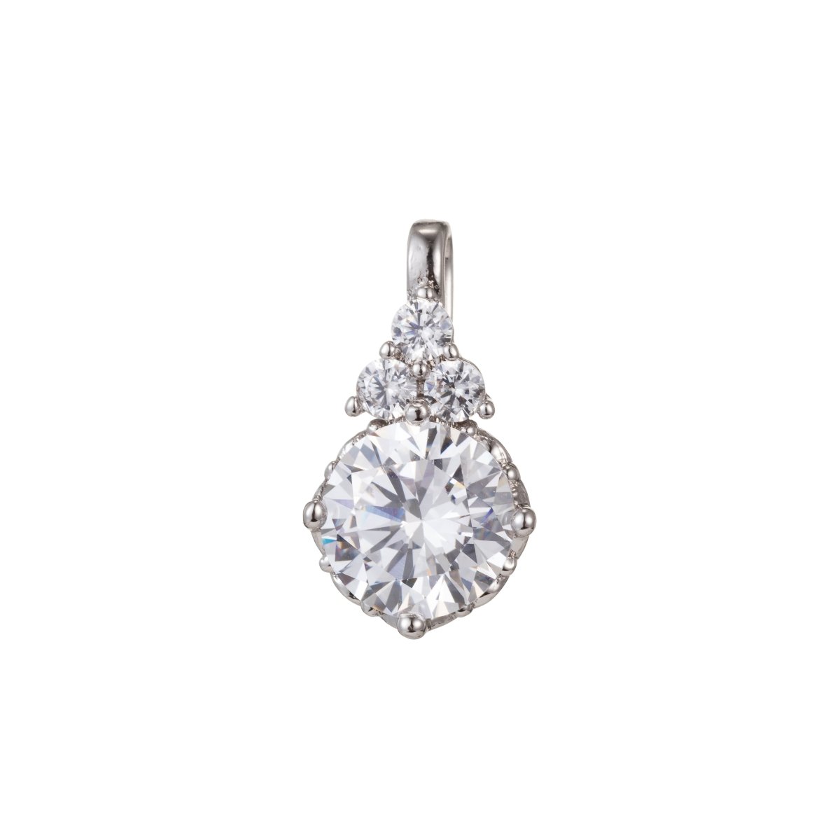Silver Crystal Gold Filled Round Pendants I-921