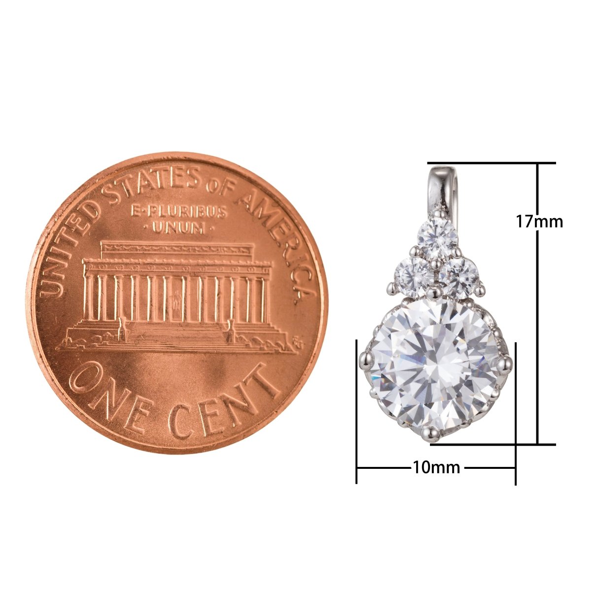 Silver Crystal Gold Filled Round Pendants I-921