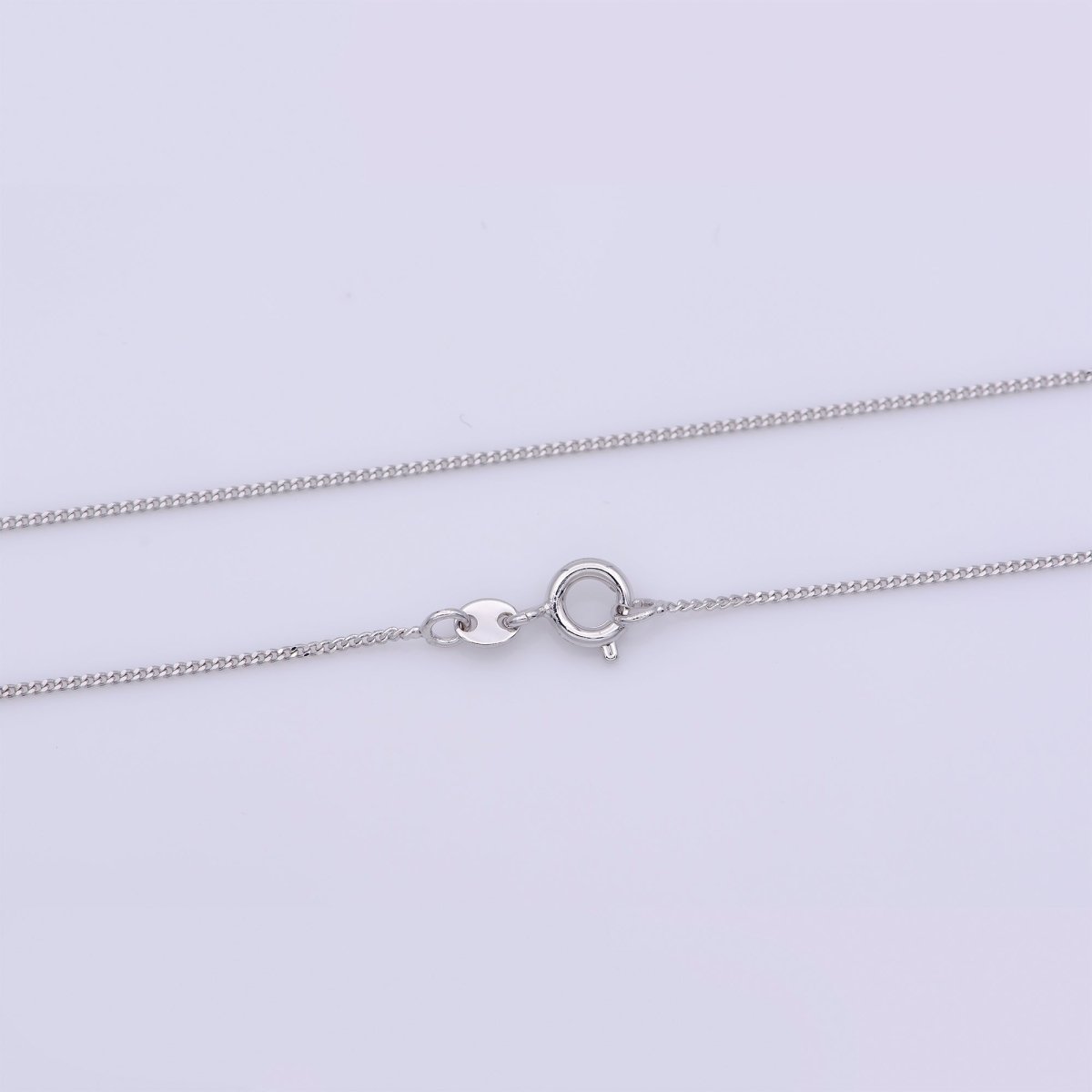 Silver Curb Chain Necklace, Dainty Silver Necklace, Dainty Finished Silver Chain 18 inch 0.8mm Ready to wear Silver Chain | WA-237 Clearance Pricing