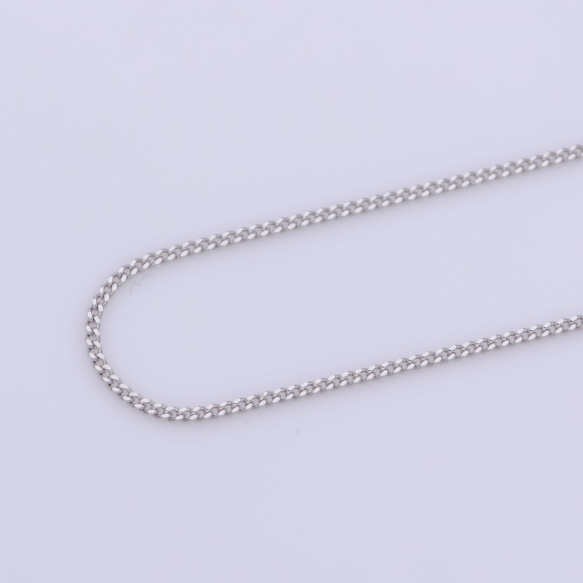 Silver Curb Chain Necklace, Dainty Silver Necklace, Dainty Finished Silver Chain 18 inch 0.8mm Ready to wear Silver Chain | WA-237 Clearance Pricing