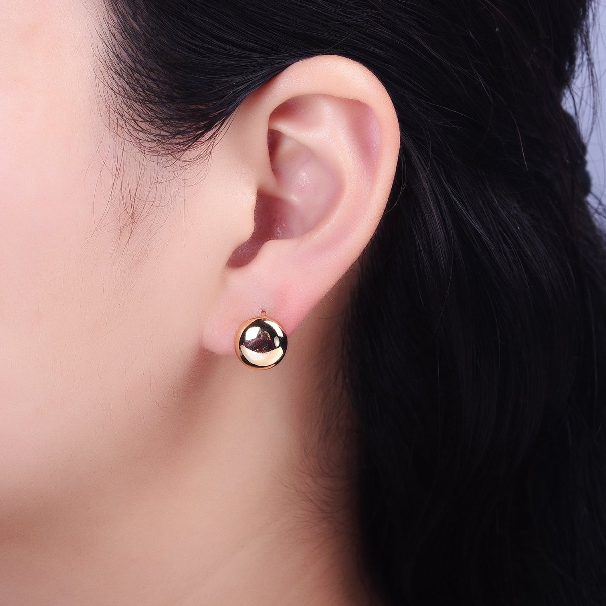 Silver, Gold 12mm Round Geometric Circular Cartilage Huggie Earrings | AB892 AB909