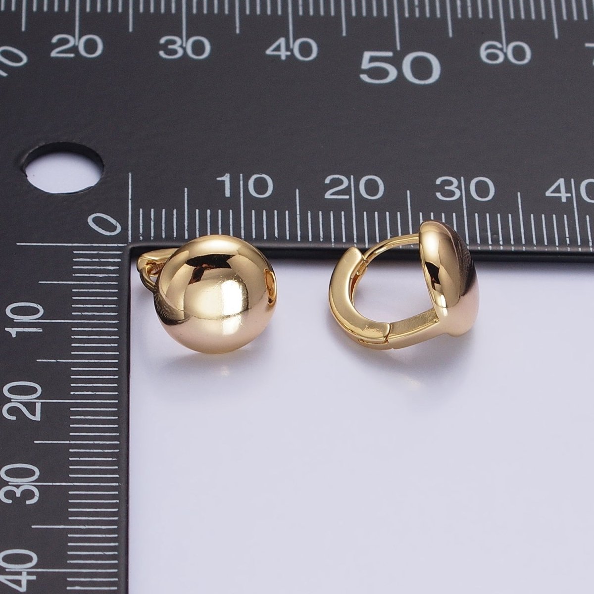 Silver, Gold 12mm Round Geometric Circular Cartilage Huggie Earrings | AB892 AB909