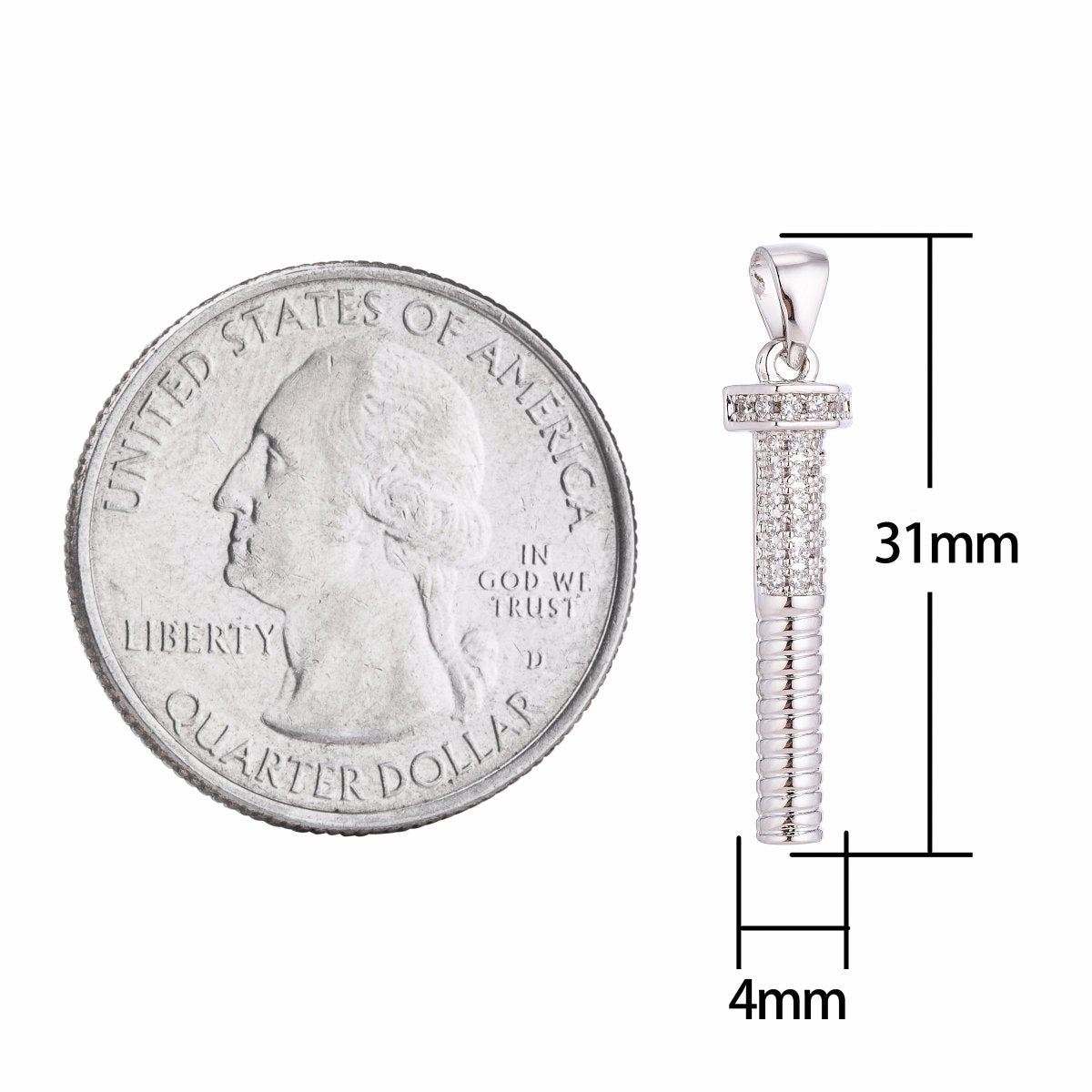Silver Gold Filled Screw Pendants For DIY Jewelry Making H-161