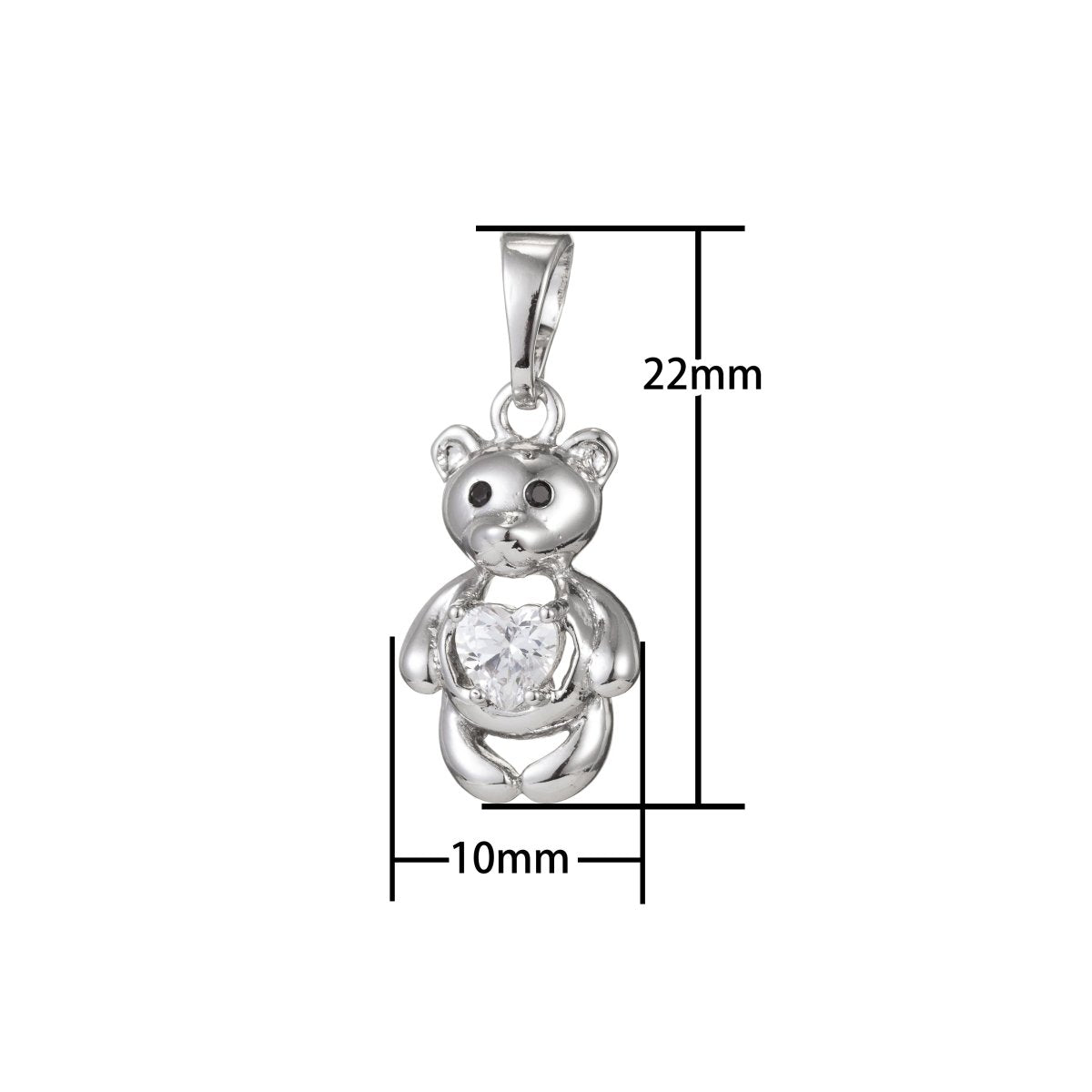 Silver Gold Filled Teddy Bear Pendants  I-461