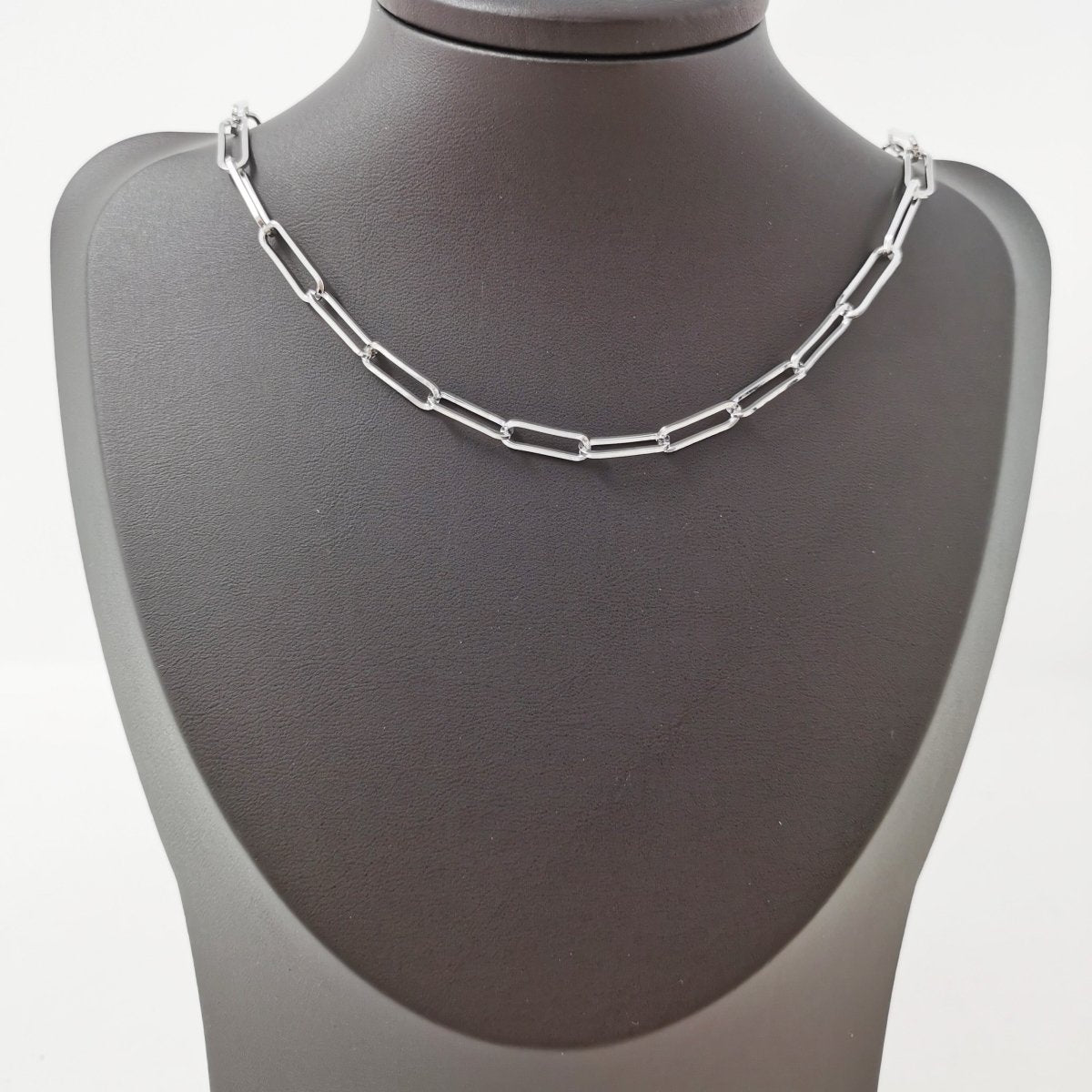 Silver Paper Clip Chain, Elongated Chain, Thin Slim Oval Link Chain, White Gold filled Chain by Yard  / 10x5mm | ROLL-207 Clearance Pricing