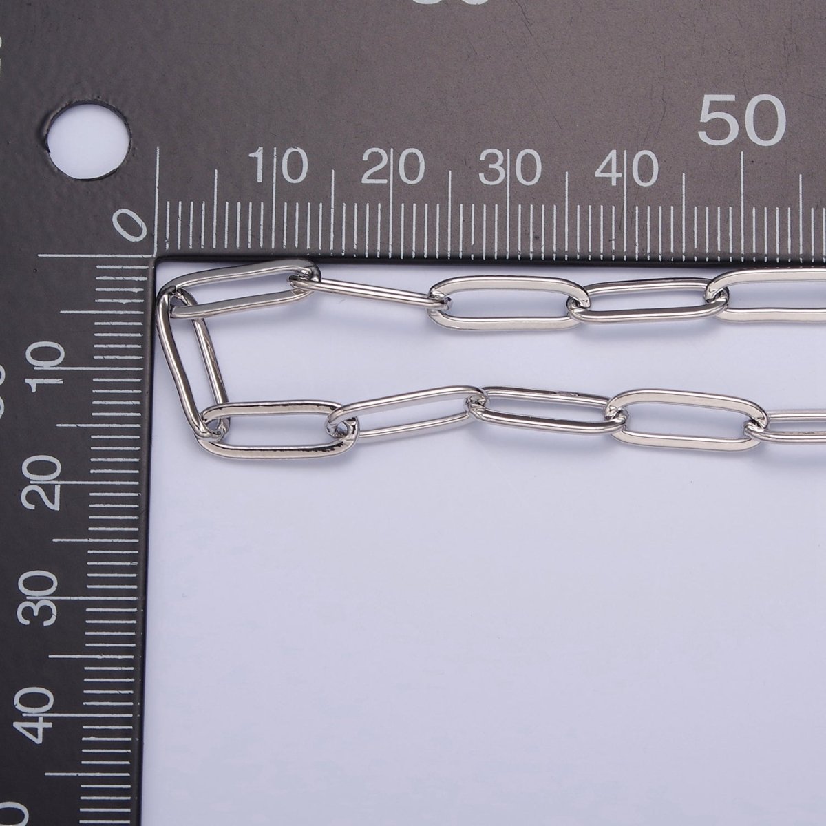 Silver Paper Clip Unfinished Chain, 14mm x 5mm 19.5 inch long | WA-1390 Clearance Pricing