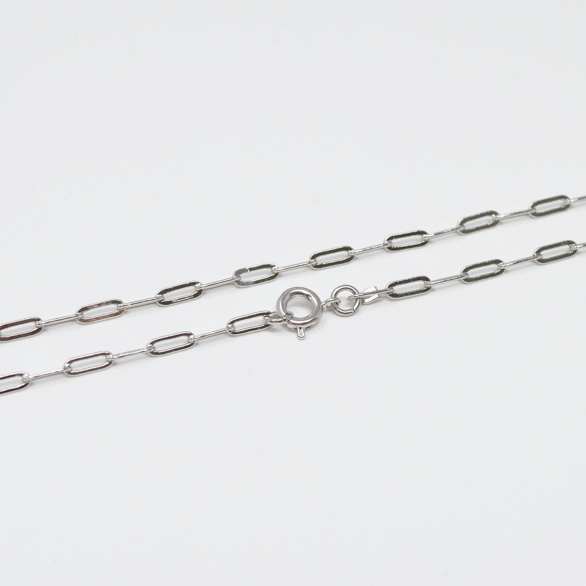 Silver PaperClip Chain Necklace Dainty Thin Oval Link Chain 18 inch Necklace Silver Jewelry for Layer Necklace | CN-1009  Clearance Pricing