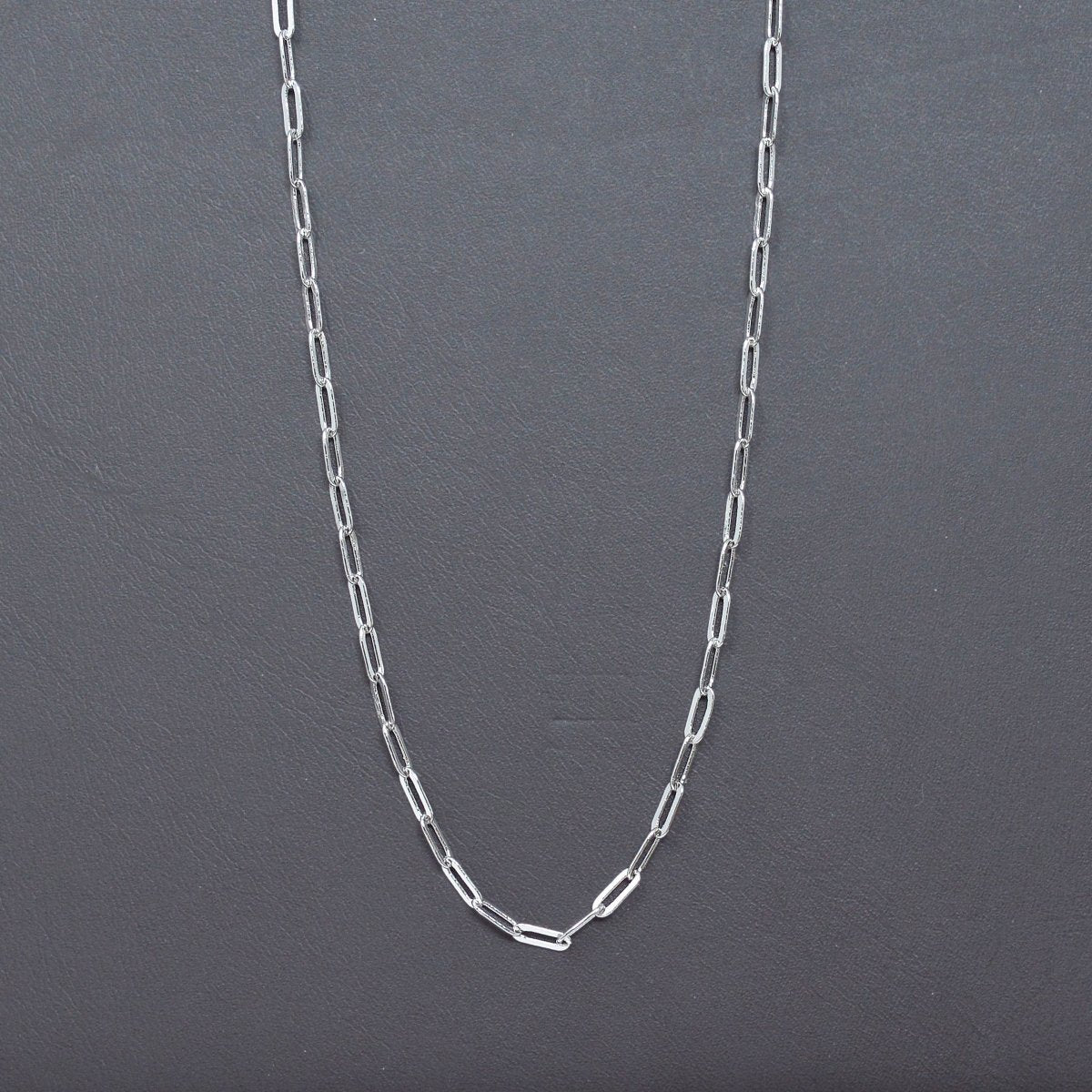 Silver PaperClip Chain Necklace Dainty Thin Oval Link Chain 18 inch Necklace Silver Jewelry for Layer Necklace | CN-1009  Clearance Pricing