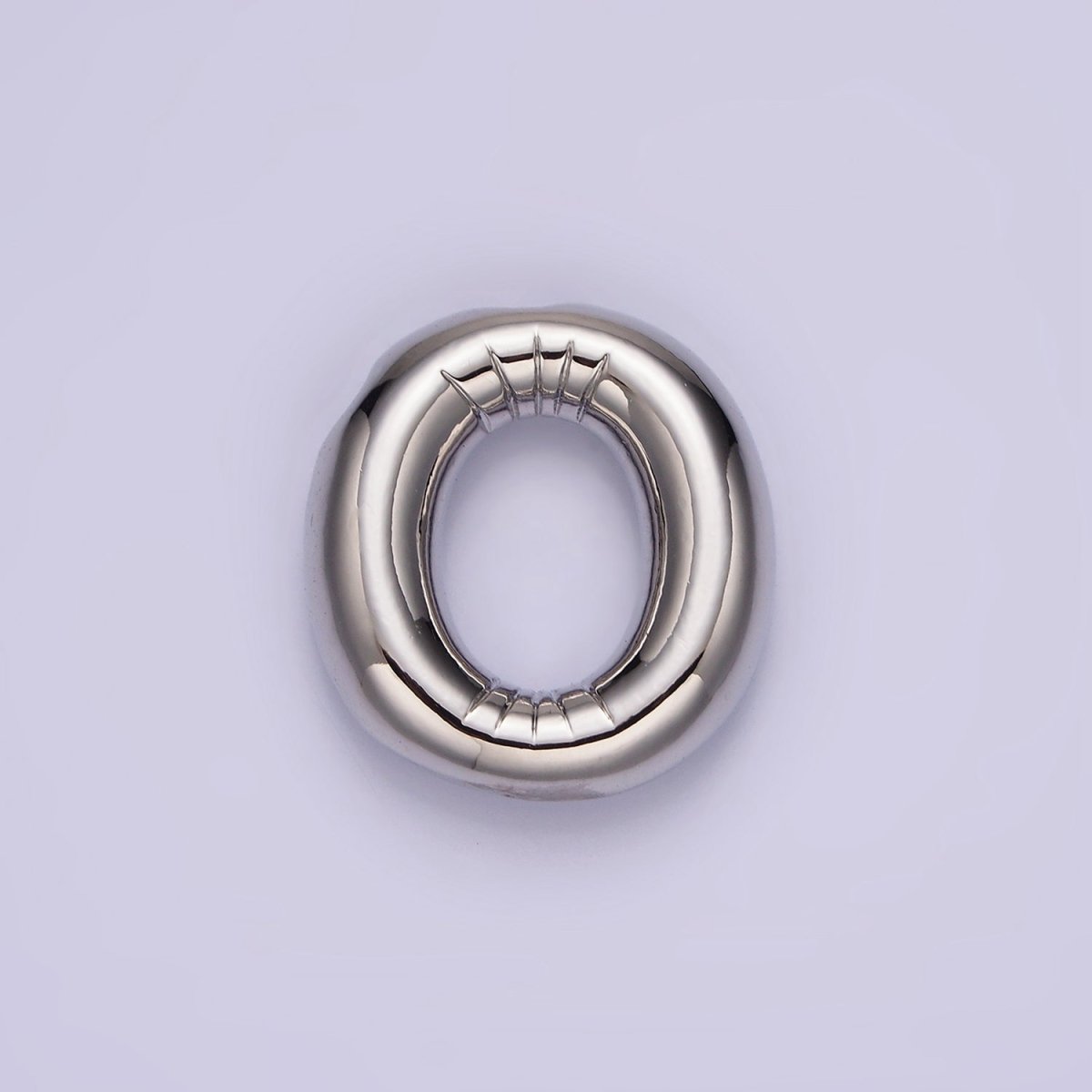 Silver Plated 20mm Chubby Balloon Initial Letter Personalized Pendant | A-A1080-A-A1092