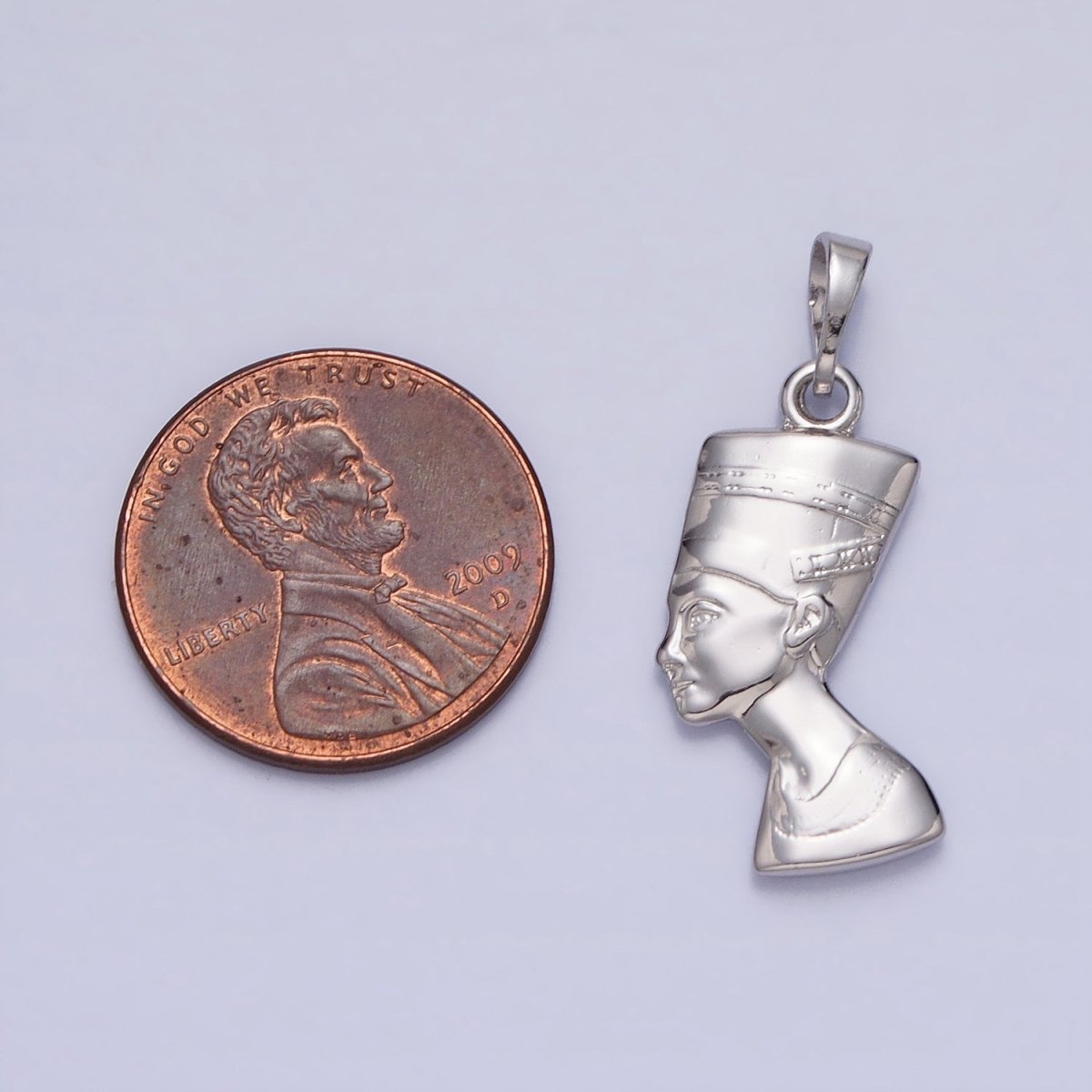 Silver Queen Nefertiti Charm Egyptian Jewelry Inspired Pendant AA242