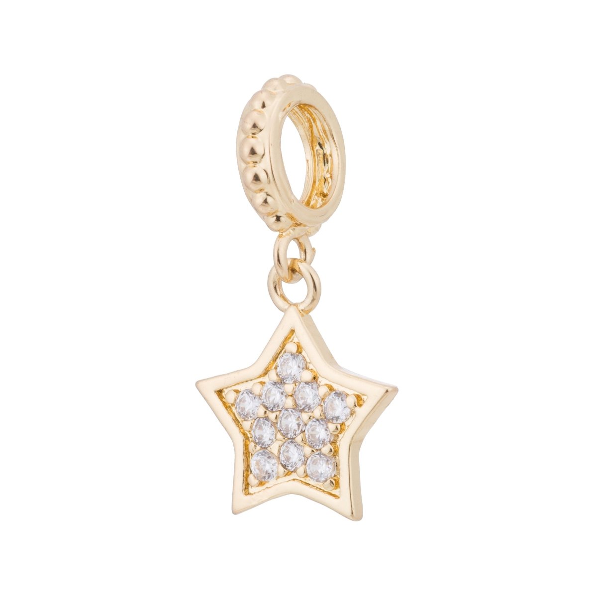 Shiny Star Bright Starburst Wish Twinkle Celestial Cubic Zirconia Bracelet Charm Bead Finding Pendant For Jewelry Making