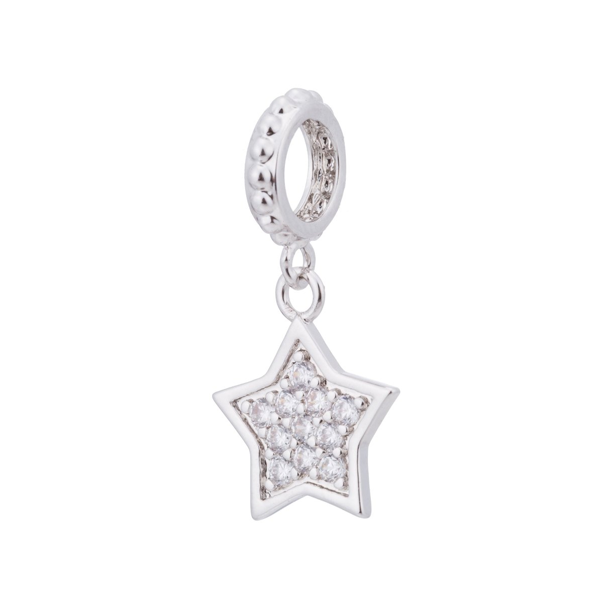 Shiny Star Bright Starburst Wish Twinkle Celestial Cubic Zirconia Bracelet Charm Bead Finding Pendant For Jewelry Making