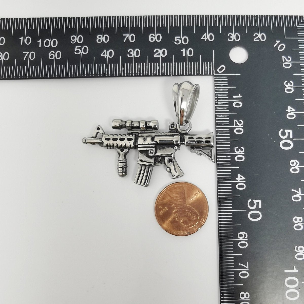 Silver SMG Rifle charm, Rifle Charms, Gaming Charms, Necklace Charm, For Charm Bracelets, Charm for Gamers J-786