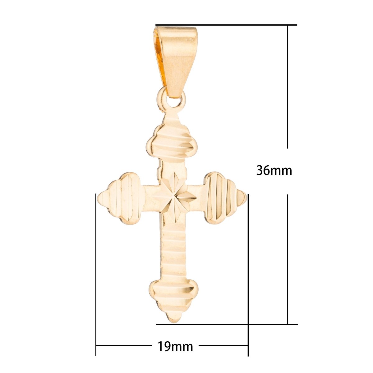 Simple Design Gold Cross, Jesus, Divine, Faith, Hope, Love, Peace, Joy, Family, God Gift Necklace Pendant Charm Bead Bails Findings for Jewelry Making H-212