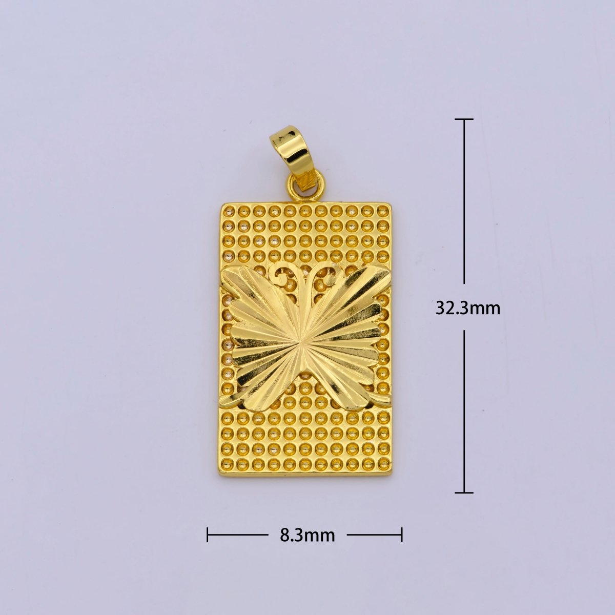 Simple Gold Filled Butterfly Rectangle Pendants  I-732