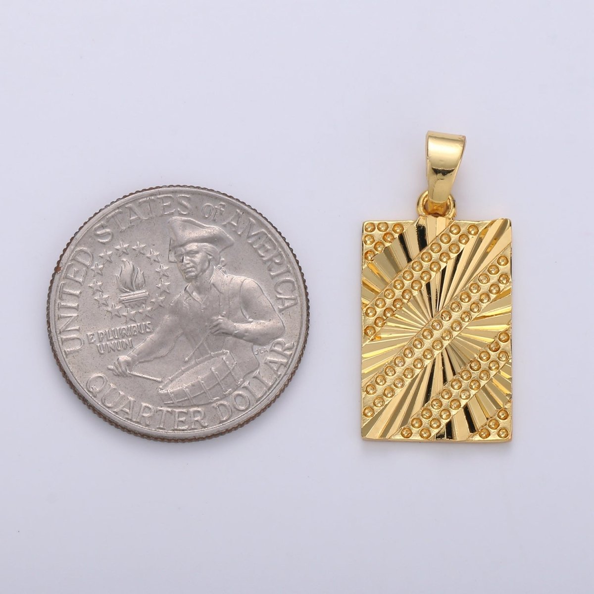 Simple Gold Filled Rectangle Pendants  J-101