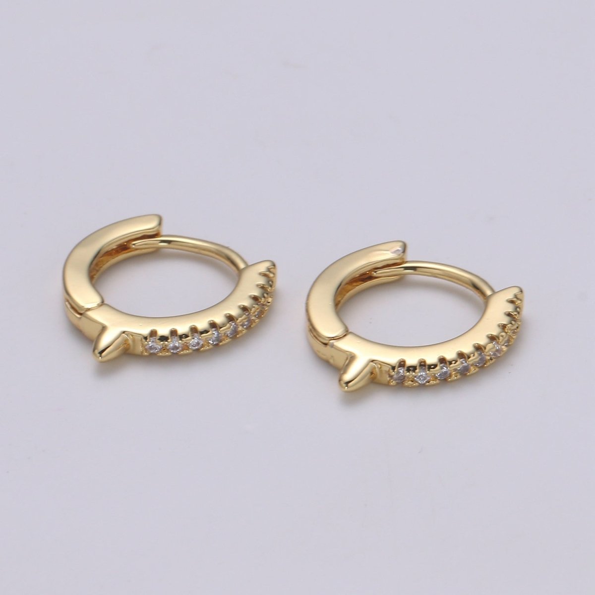 Simple Golden Round Huggies Earrings CZ Gold Filled Geometric Shape Casual/Formal Micro Paved Daily Wear Earring Jewelry P-101