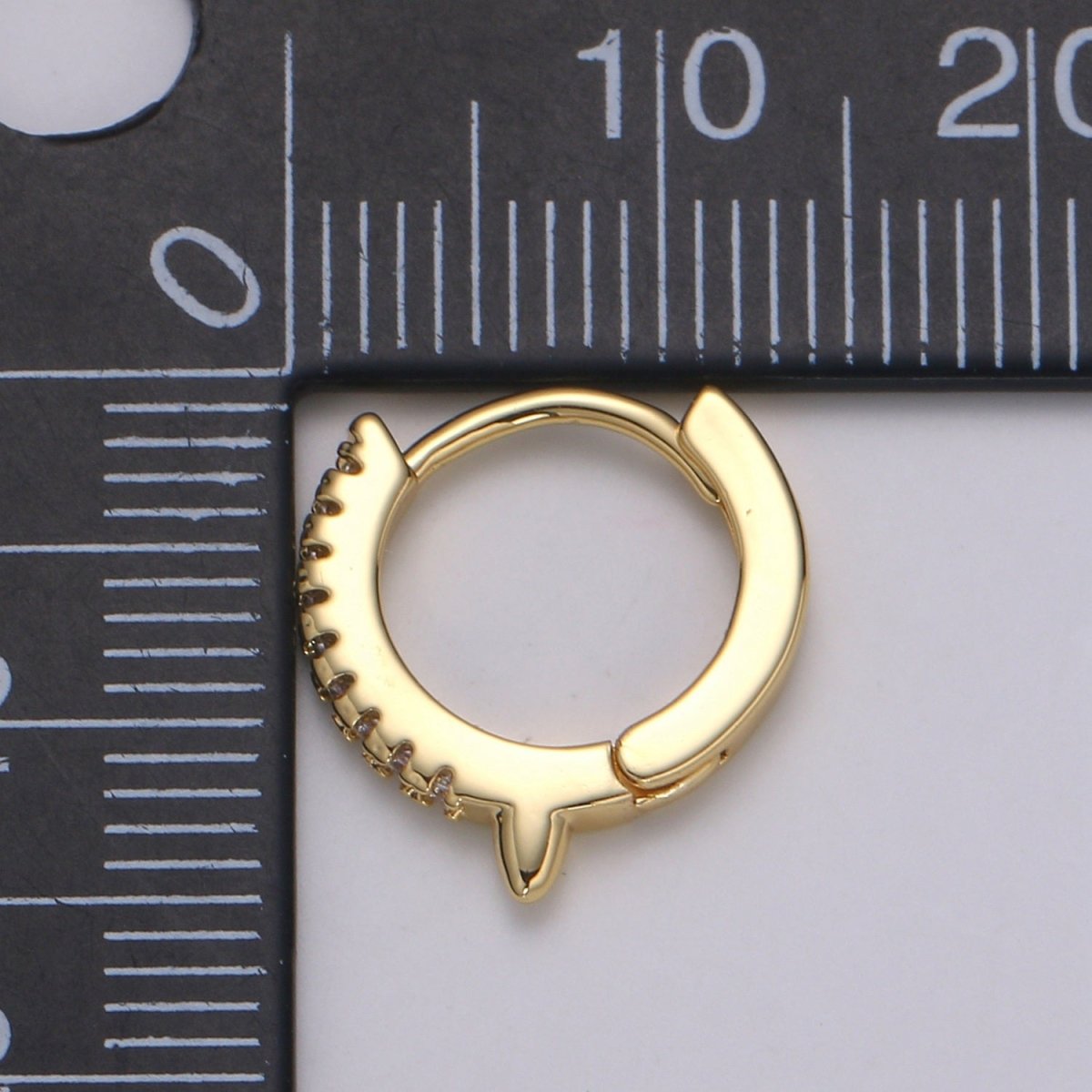 Simple Golden Round Huggies Earrings CZ Gold Filled Geometric Shape Casual/Formal Micro Paved Daily Wear Earring Jewelry P-101