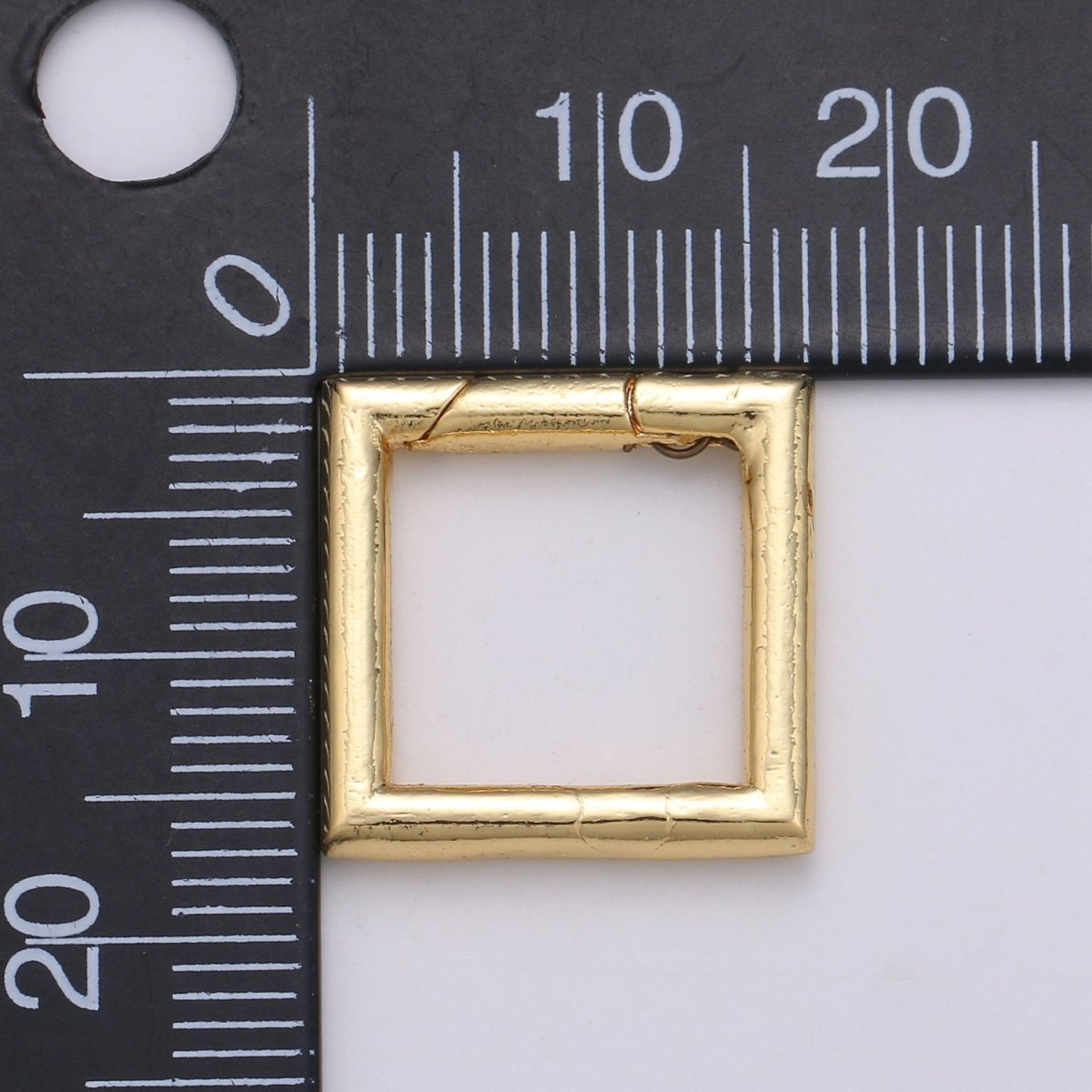Simple Minimalist Gold Filled Square Push Gate Ring Clasp For Jewelry Making Charm Holder Connector  L-060