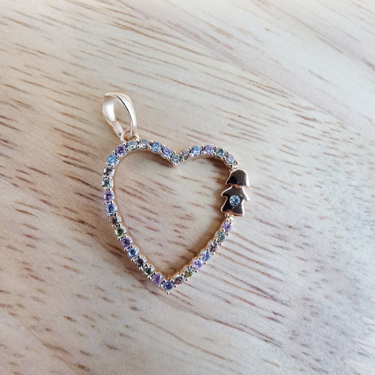 Simple Minimalist Rainbow Gold Filled Heart Pendants I-826