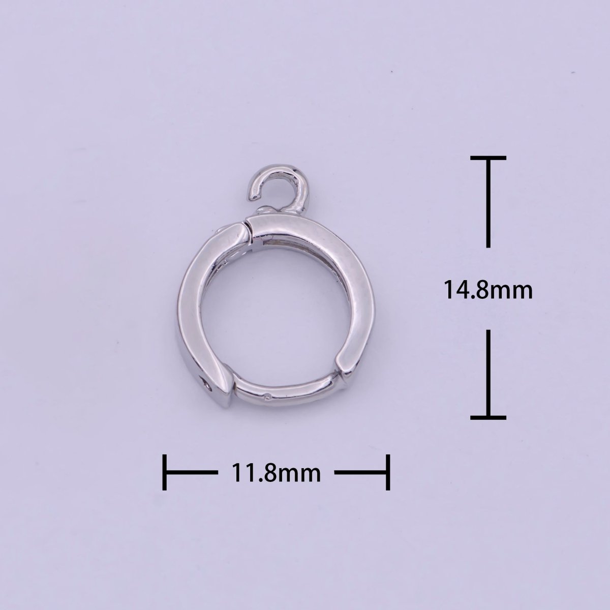 Simple one touch Lever back earring with open link for Jewelry making  12mm Silver Hoop Earring L-643