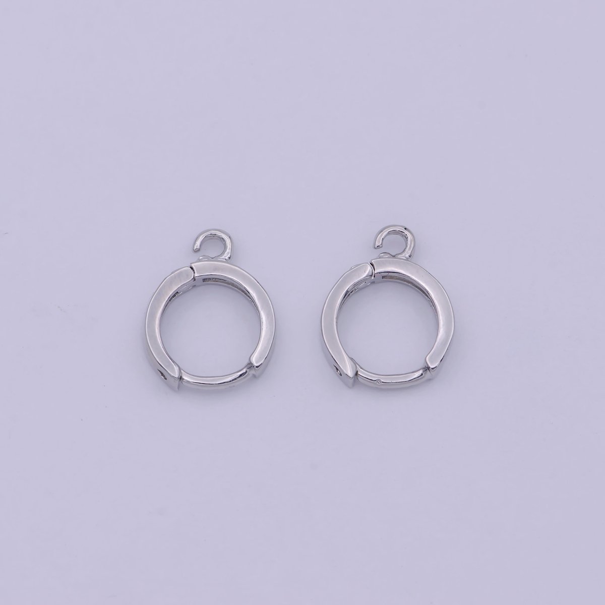 Simple one touch Lever back earring with open link for Jewelry making  12mm Silver Hoop Earring L-643