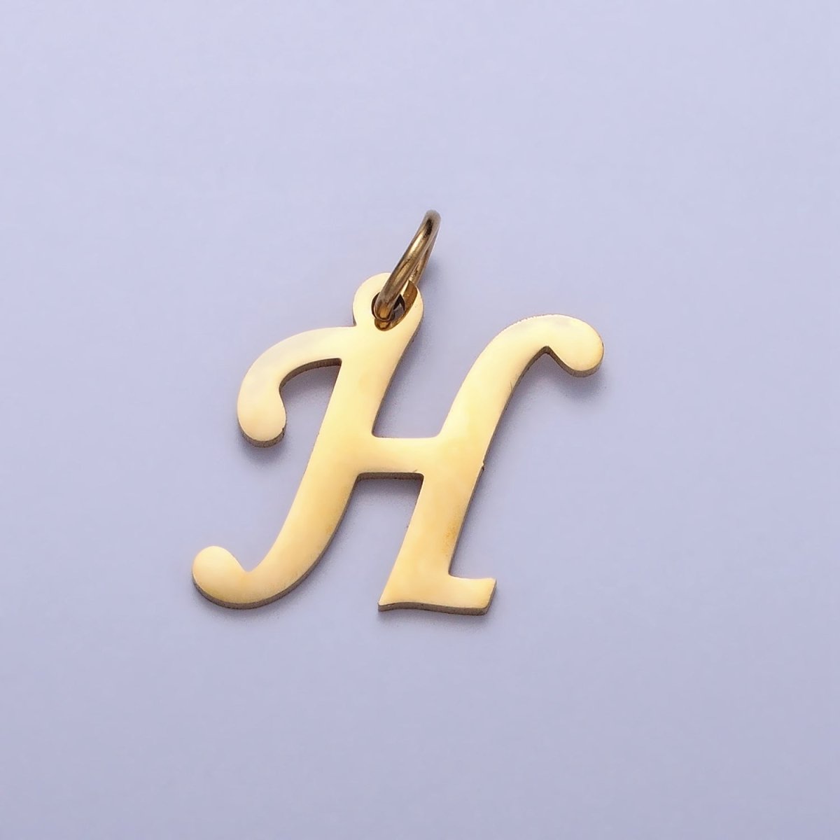 Small 24K Gold Plated Stainless Steel Letter Charms, initial alphabet pendant DIY jewelry letter charms for personalized jewelry making A-625-A-637