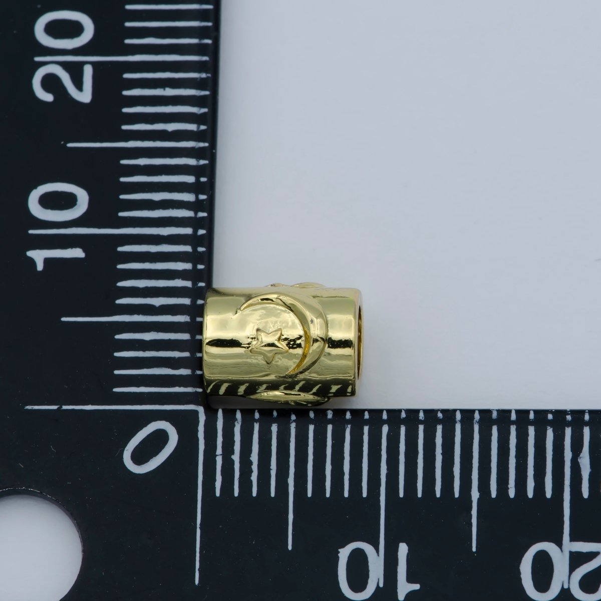 Small Bead 8x7mm Bead CZ Gold Bead Star Moon Beads cylinder Cubic Bead for Bracelet Necklace Supply Large Hole Beads B-547
