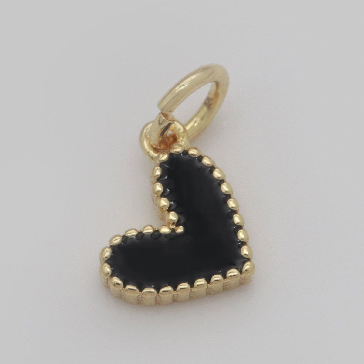 Small Gold Heart Charm - Dainty Enamel Mini Heart Add On Charm Tiny Colorful Heart Love Inspired Gold filled Pendant for Necklace Bracelet M-637 M-638 M-640to M-647