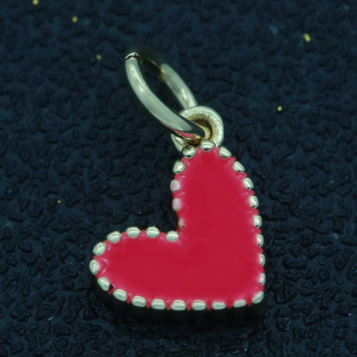 Small Gold Heart Charm - Dainty Enamel Mini Heart Add On Charm Tiny Colorful Heart Love Inspired Gold filled Pendant for Necklace Bracelet M-637 M-638 M-640to M-647