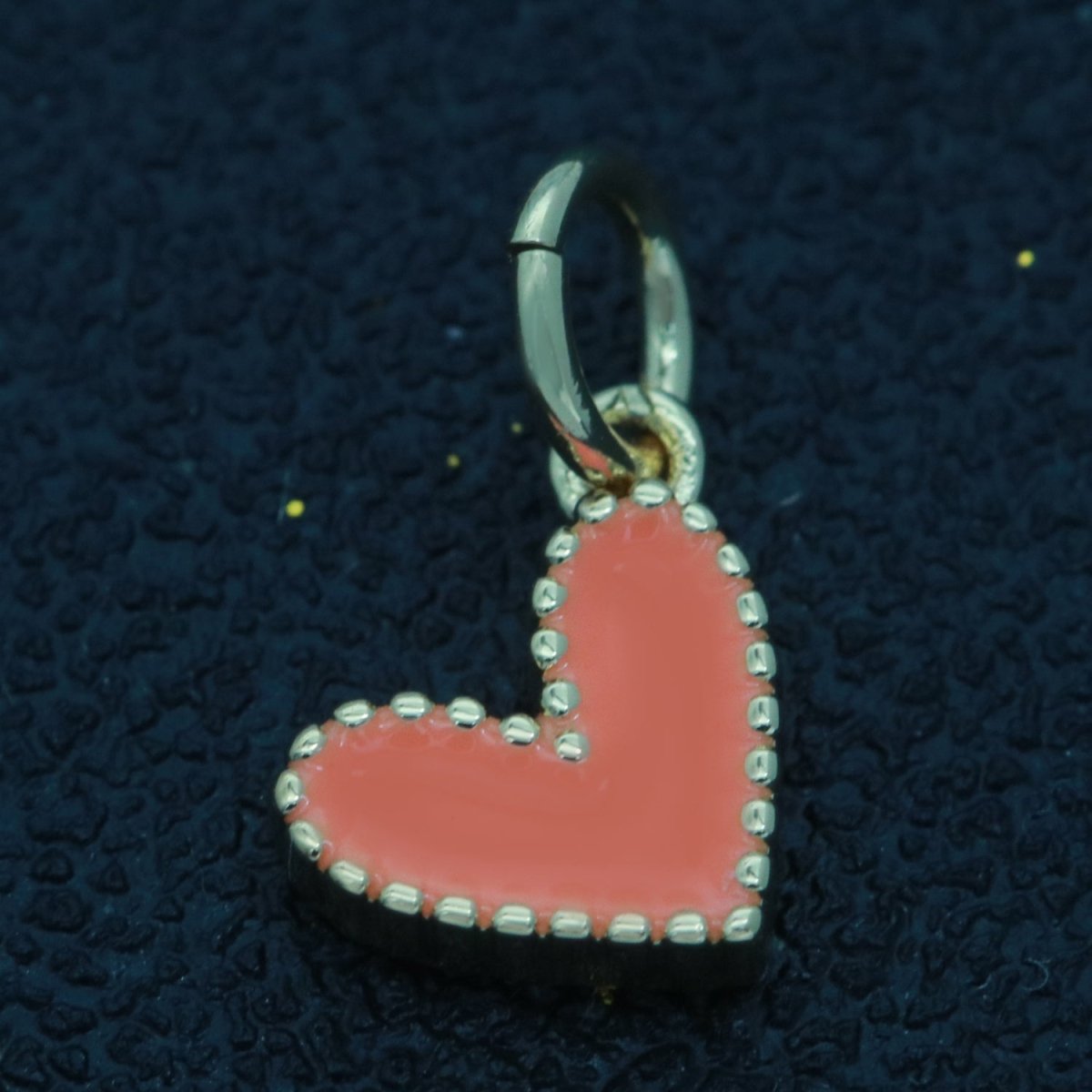 Small Gold Heart Charm - Dainty Enamel Mini Heart Add On Charm Tiny Colorful Heart Love Inspired Gold filled Pendant for Necklace Bracelet M-637 M-638 M-640to M-647