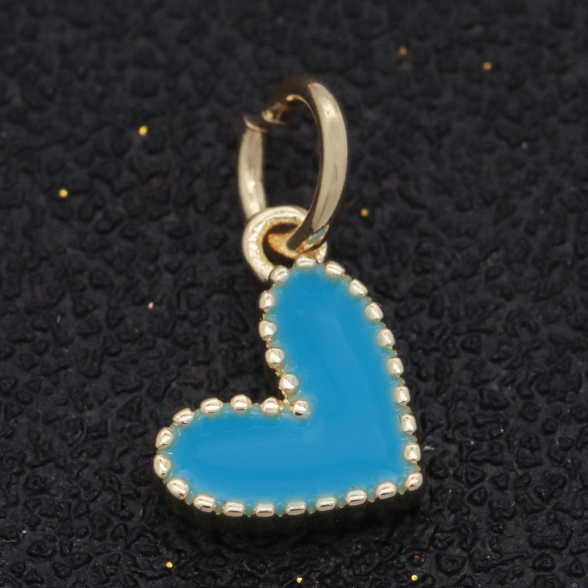 Small Gold Heart Charm - Dainty Enamel Mini Heart Add On Charm Tiny Colorful Heart Love Inspired Gold filled Pendant for Necklace Bracelet M-637 M-638 M-640to M-647