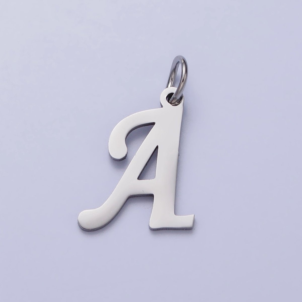 Small Stainless Steel Letter Charms, initial alphabet pendant DIY jewelry letter charms for personalized jewelry making A-638-A-650