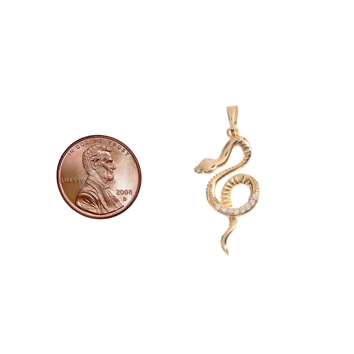 Snake charm, Gold Filled Snake Charm, Reptile Animal, Serpent Charm Necklace Pendant Bead Finding for Jewelry Making Supply H-703