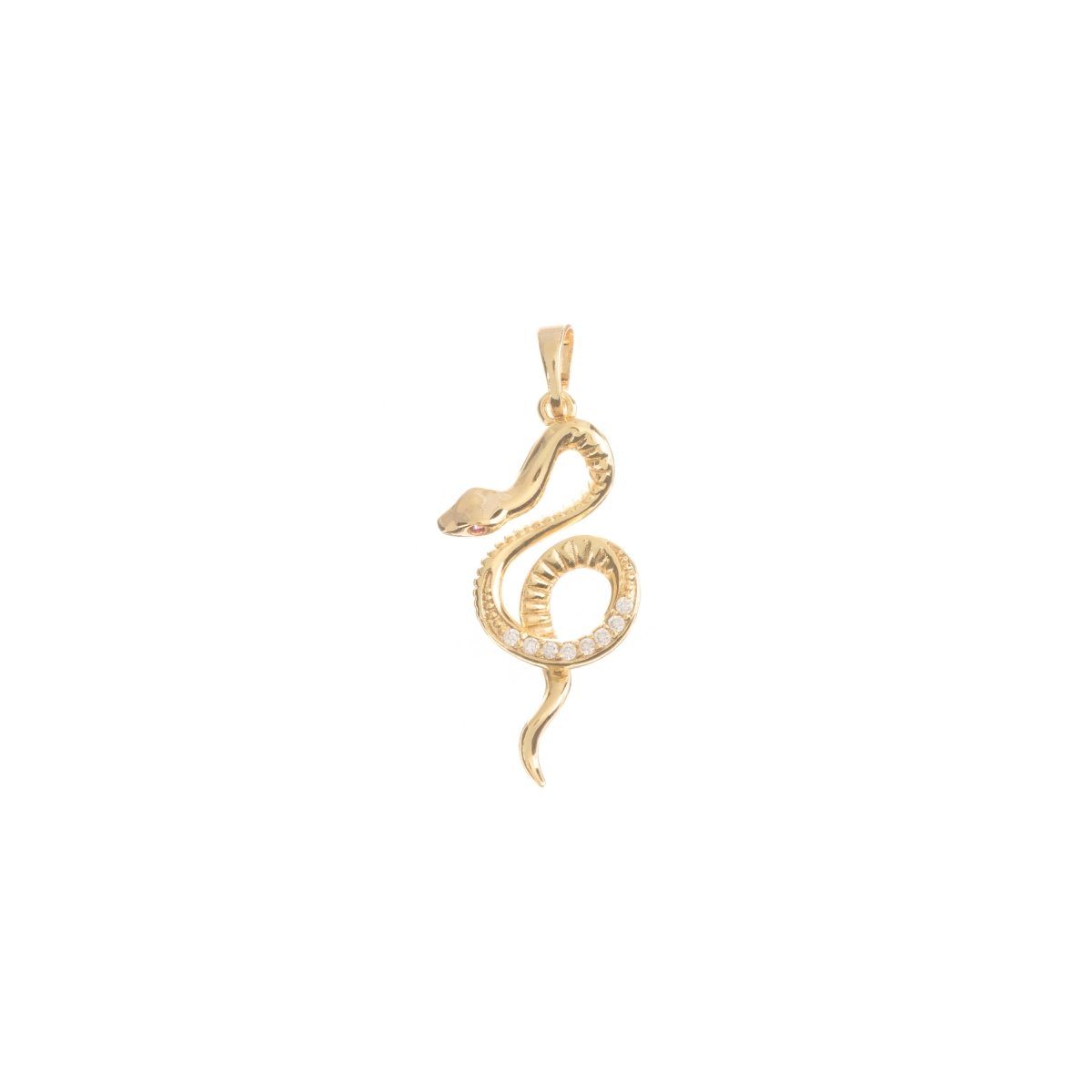 Snake charm, Gold Filled Snake Charm, Reptile Animal, Serpent Charm Necklace Pendant Bead Finding for Jewelry Making Supply H-703