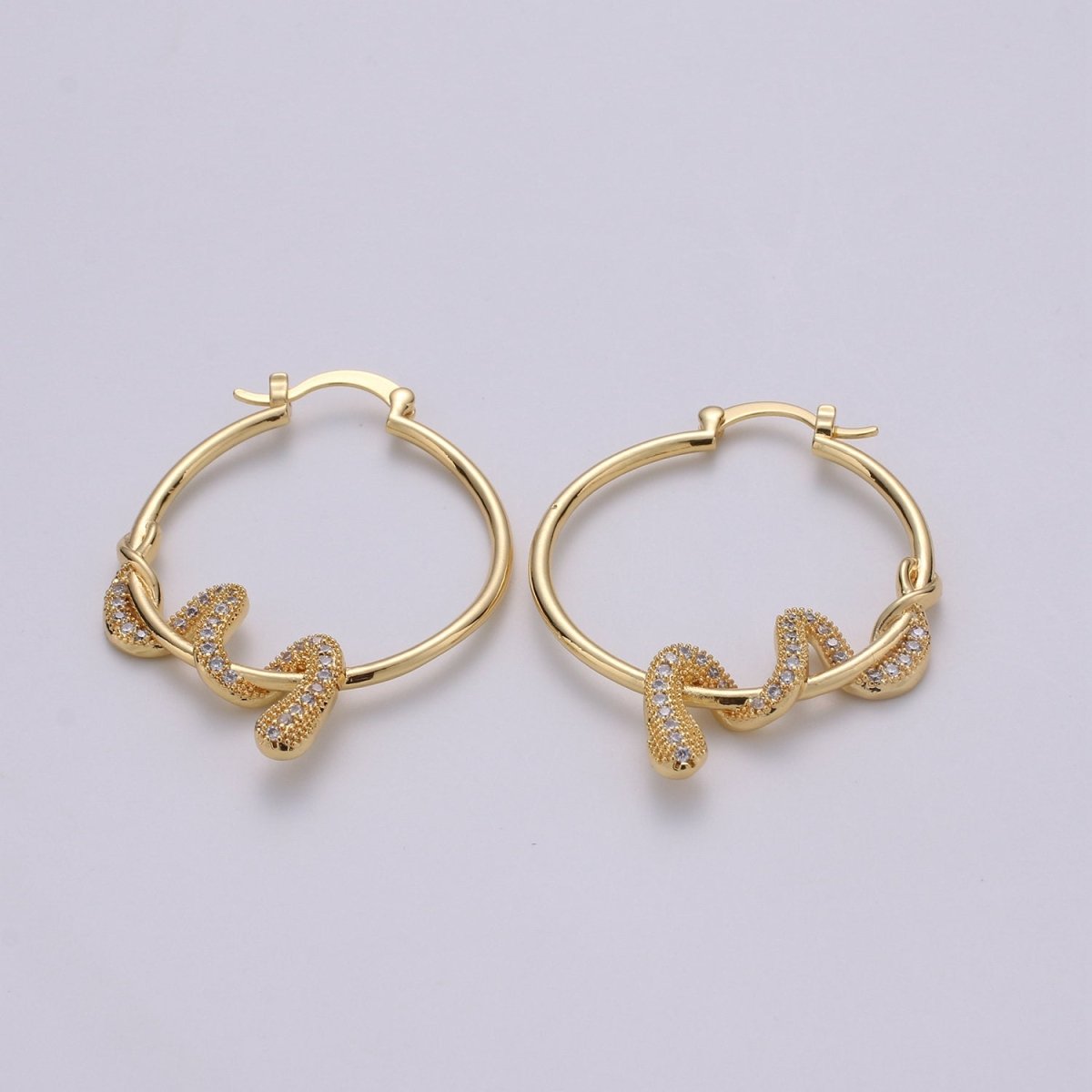 Snake earrings, snake hoop earrings serpent earrings, Gold earrings Micro Pave CZ Earring Jewelry Black Clear Blue Fuchsia Teal Zirconia Q-100 - Q-105
