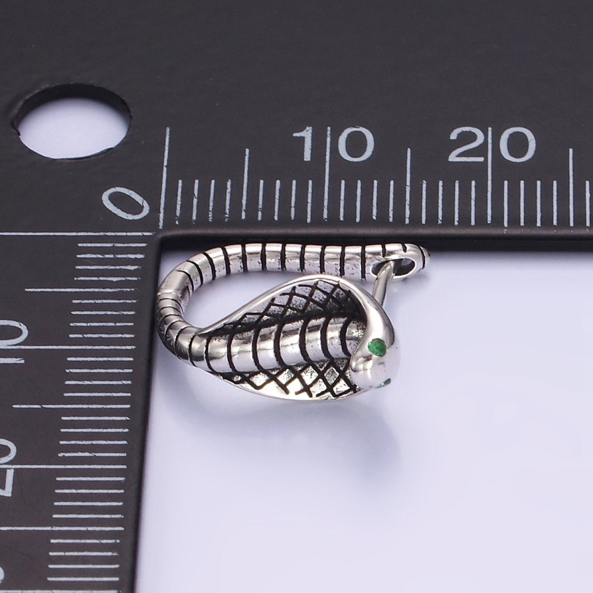 Snake Huggie Hoop in Sterling Silver Serpent Cobra Hoop Earrings SL-481