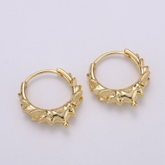 Spike hoop, 14k Gold Filled spike hoops, Small hoops earrings, Tiny hoops, Hoop earrings, Dainty hoops, Huggie hoops, Minimalist earrings Q-325