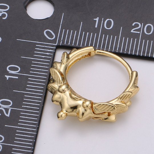Spike hoop, 14k Gold Filled spike hoops, Small hoops earrings, Tiny hoops, Hoop earrings, Dainty hoops, Huggie hoops, Minimalist earrings Q-325