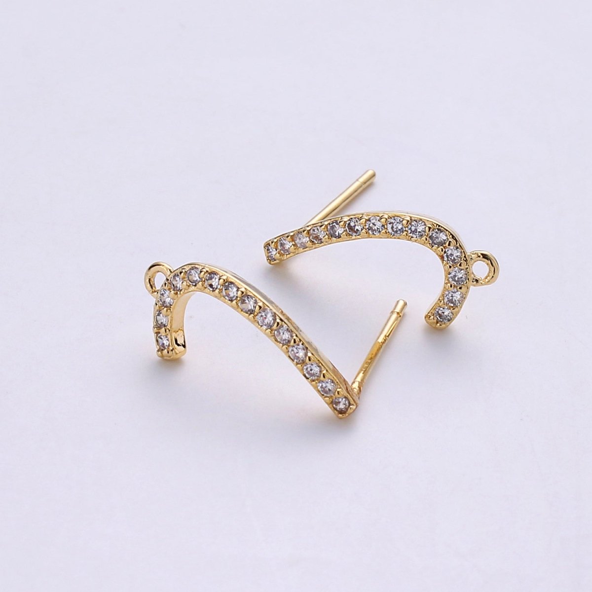 Spiral Gold Filled Stud Earring for DIY Earring Supplies K-409