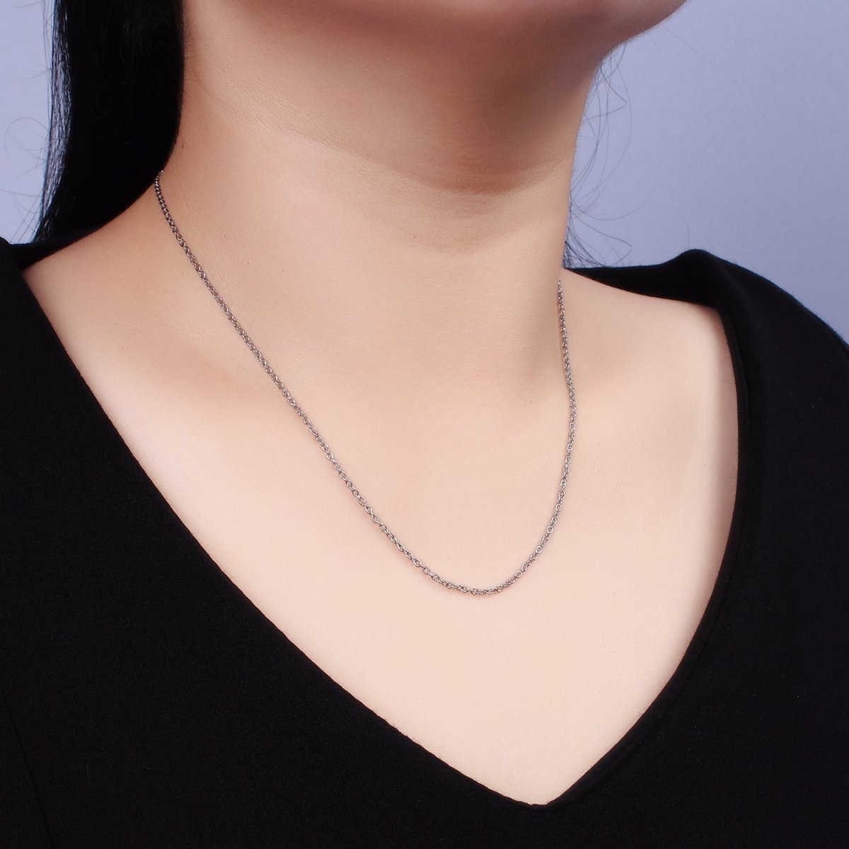 Stainless Steel 0.8mm Dainty Cable Chain 18 Inch Layering Chain Necklace | WA-2110 Clearance Pricing