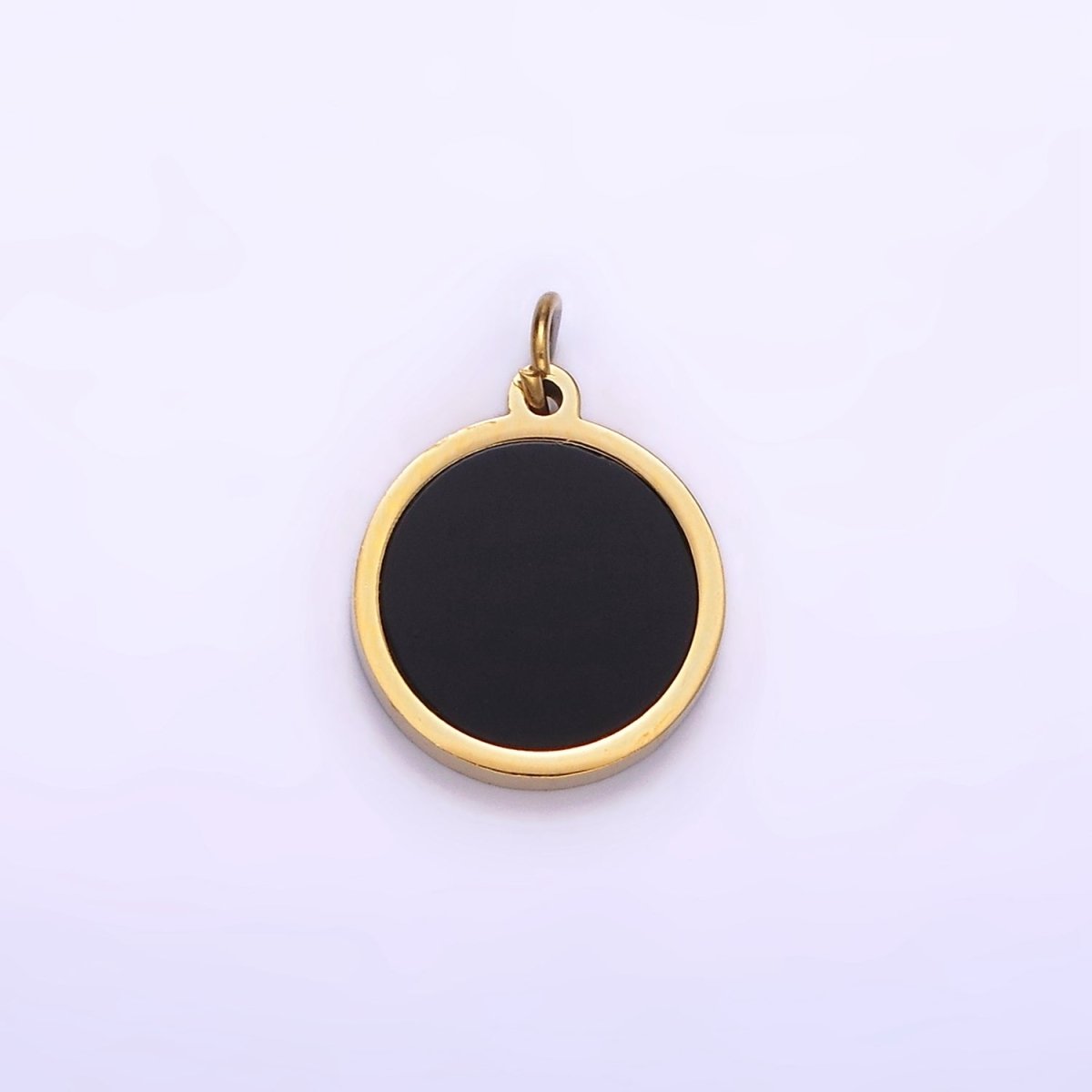 Stainless Steel 10mm Black Bezel Minimalist Charm | P1238