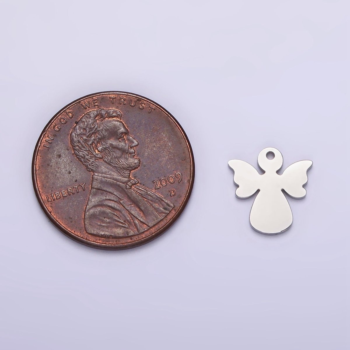 Stainless Steel 10mm Holy Angel Wings Minimalist Mini Charm in Gold & Silver | P1247
