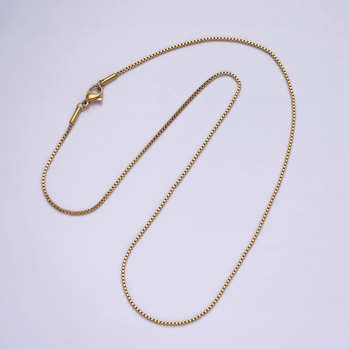 Stainless Steel 1.1mm Dainty Box 17.72 Inch Layering Princess Chain Necklace | WA-2023 Clearance Pricing