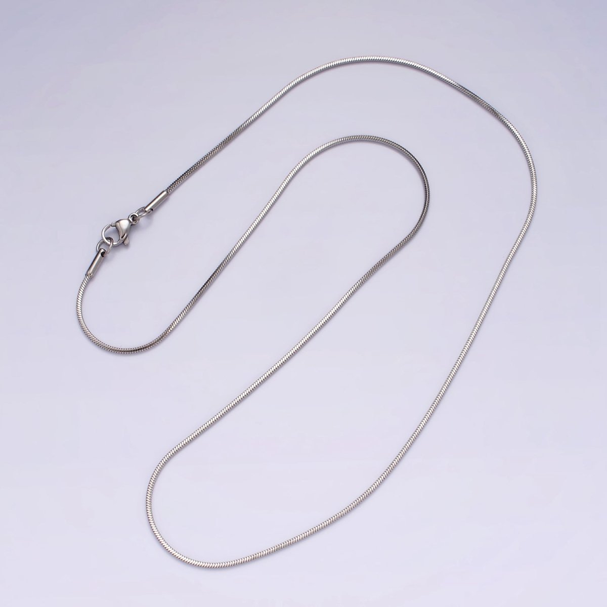 Stainless Steel 1.2mm Dainty Cocoon Omega 20 Inch Layering Chain Necklace | WA-2268 Clearance Pricing