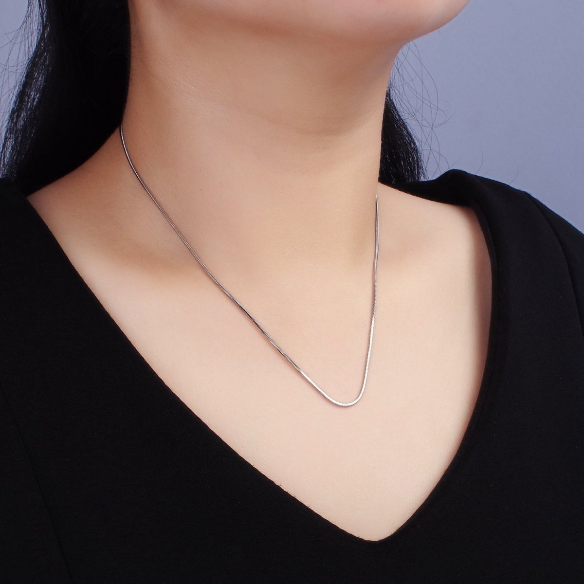 Stainless Steel 1.2mm Dainty Snake 18 Inch Layering Chain Necklace | WA-2267 Clearance Pricing