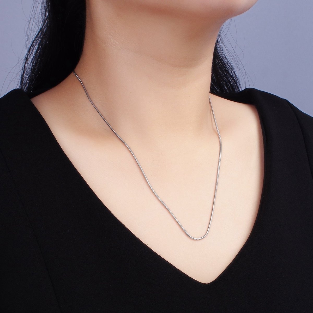 Stainless Steel 1.2mm Dainty Snake Herringbone 18 Inch, 20 Inch Layering Chain Necklace | WA-2261 WA-2262 Clearance Pricing
