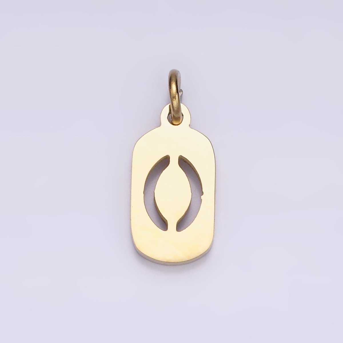 Stainless Steel 13.5mm Number 0-9 Open Script Mini Tag Add-On Gold Charm P-591-P-600